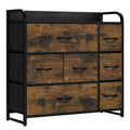 YITAHOME 7-Drawer Fabric Dresser | Metal Frame Storage Chest, Rustic Brown