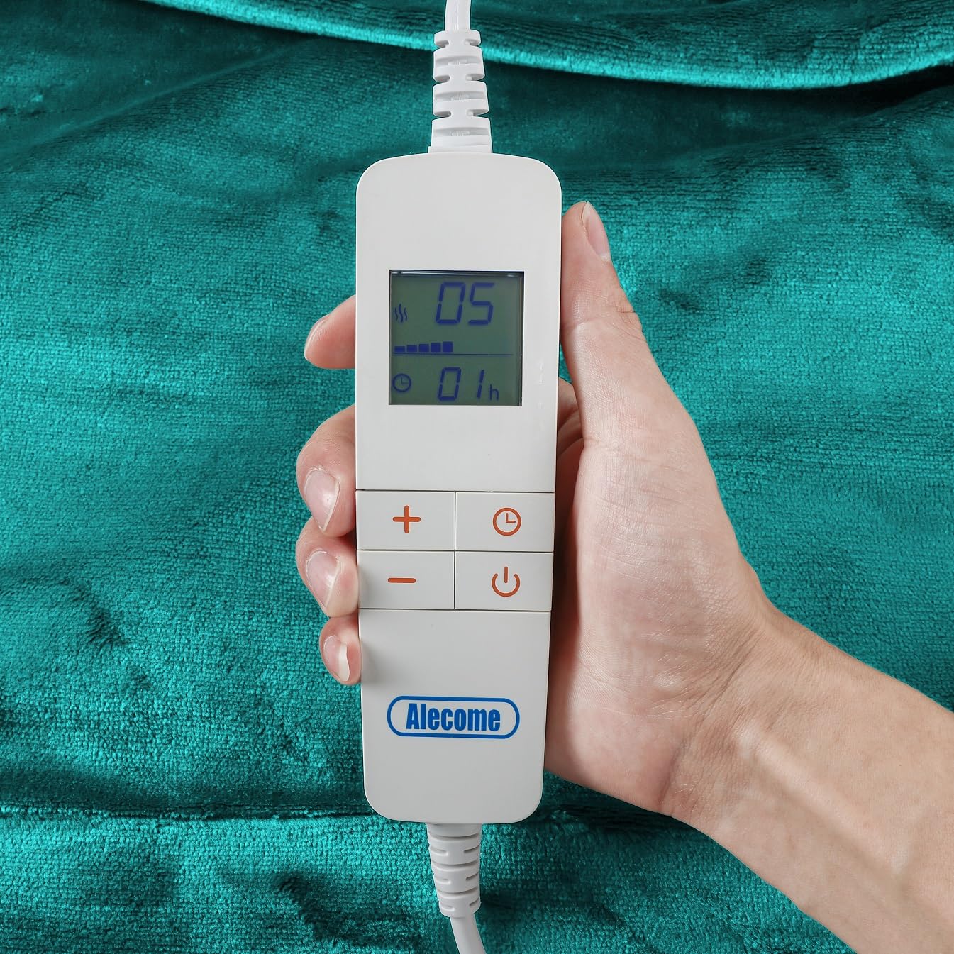 Alecome Electric Heated Throw Blanket | 10 Heat Settings | Teal Fleece