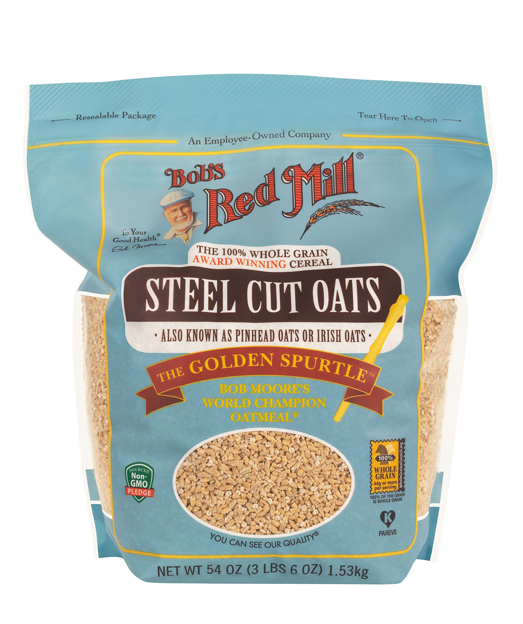 Bob's Red Mill Steel Cut Oats – Whole Grain Breakfast Cereal, 1.53kg