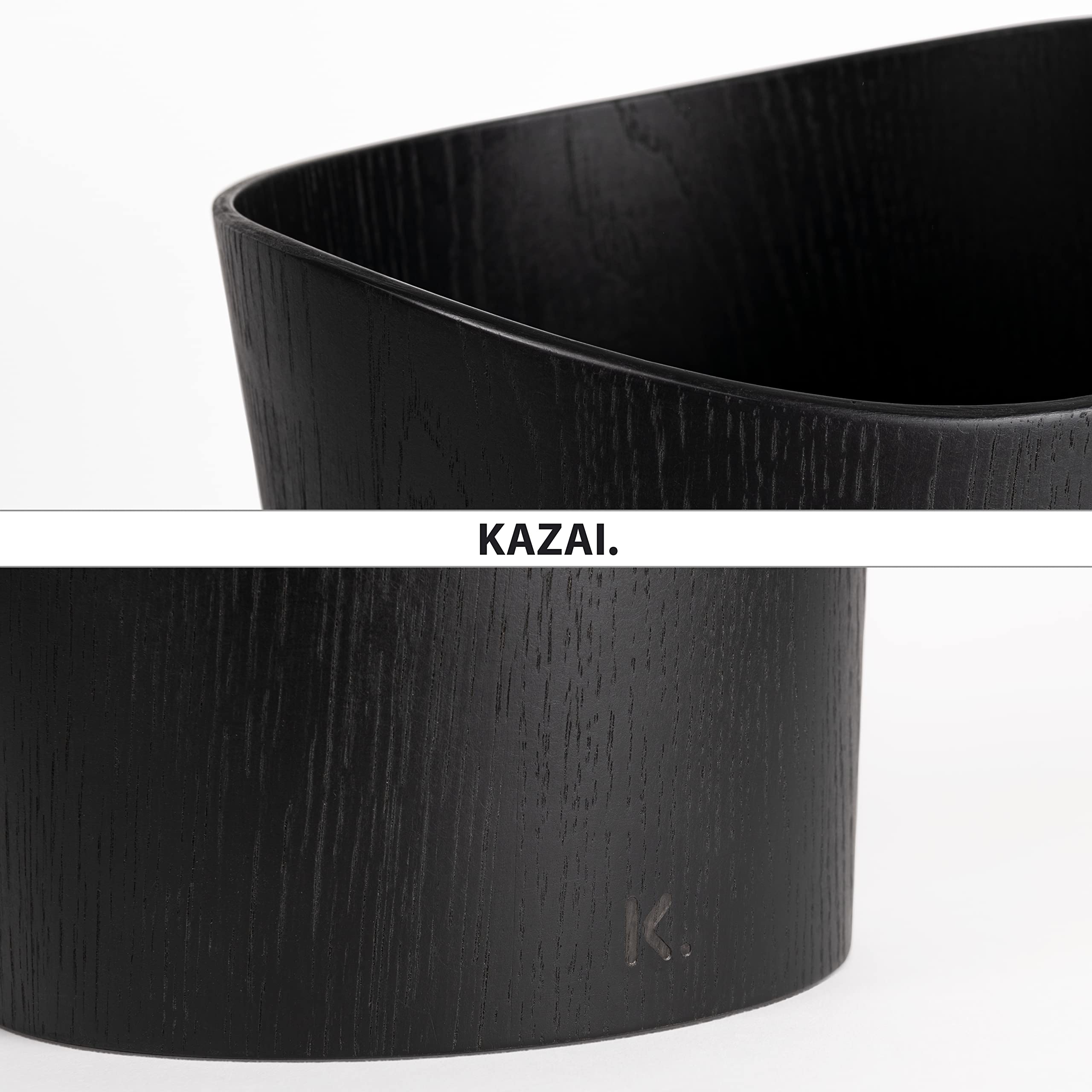Kazai Börje Real Wood Waste Paper Bin | 9L Sustainable Oak Black