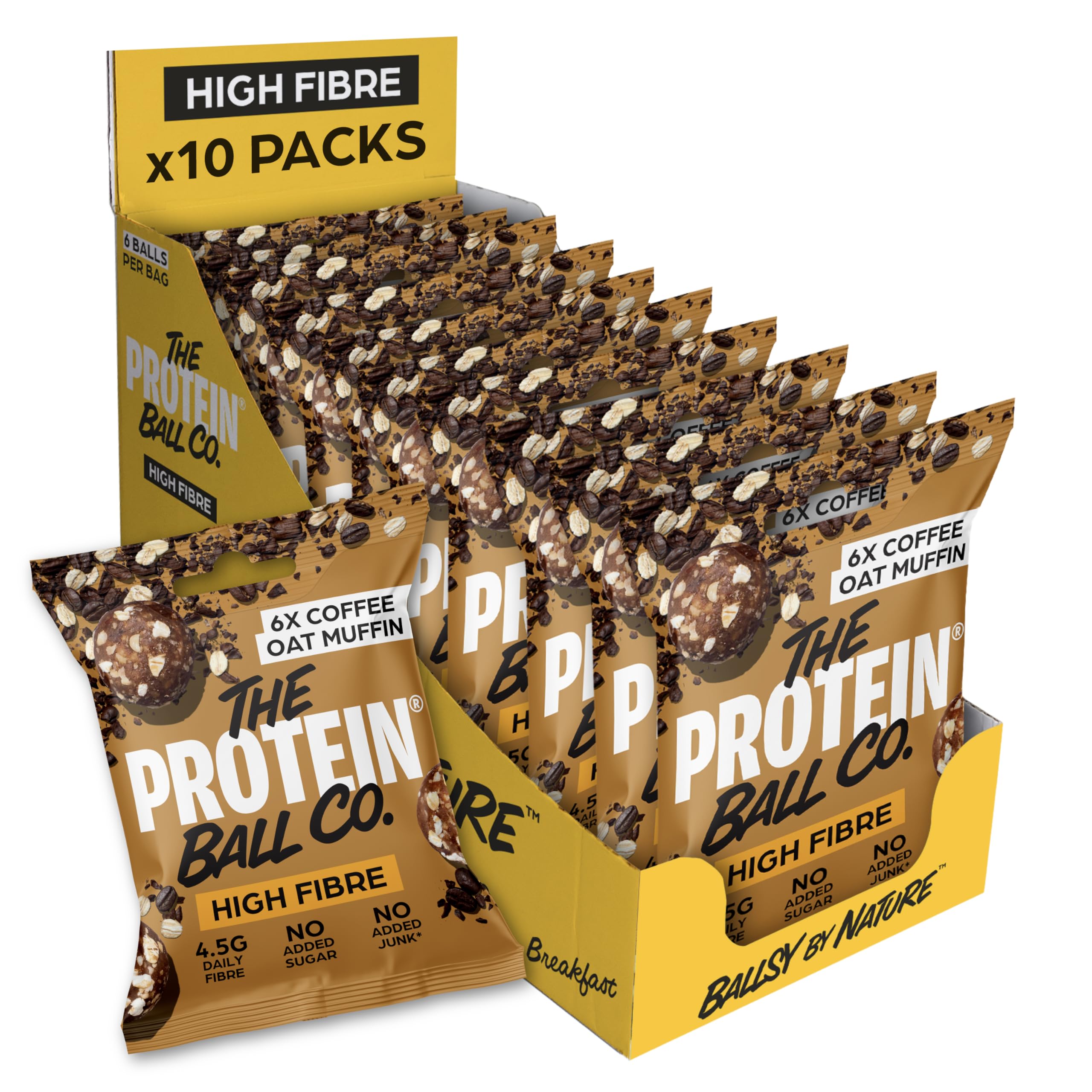 The Protein Ball Co Coffee Oat Muffin Protein Balls - Box of 10 Bags