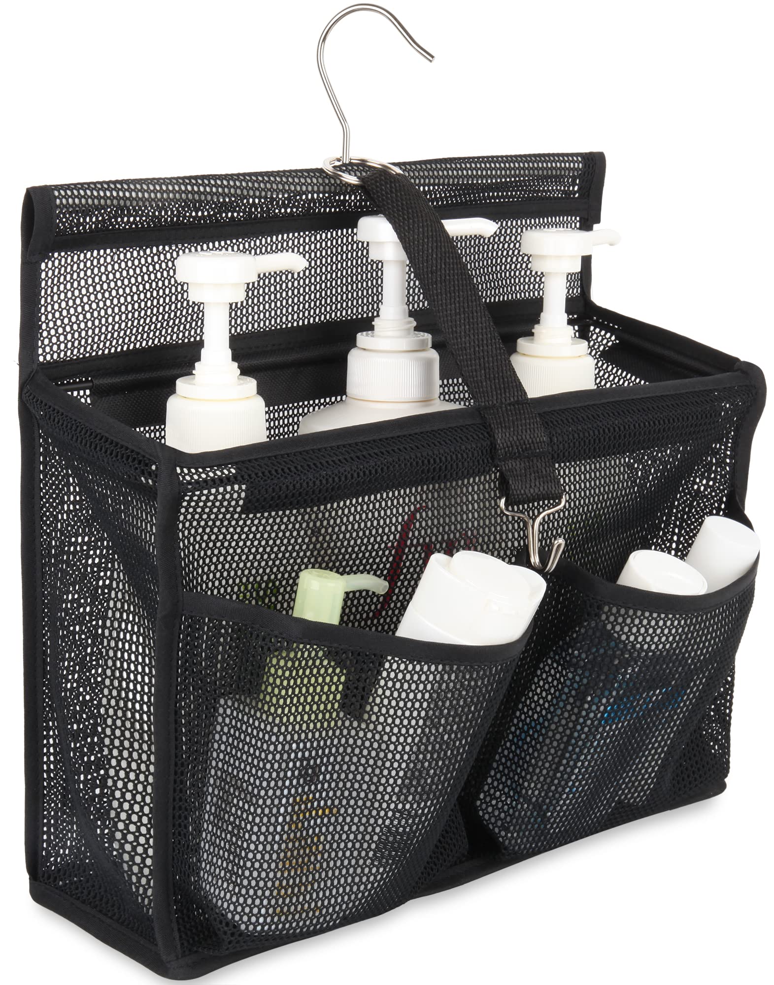 Phying Mesh Hanging Shower Caddy – 3-Pocket Bathroom Organizer for Dorms