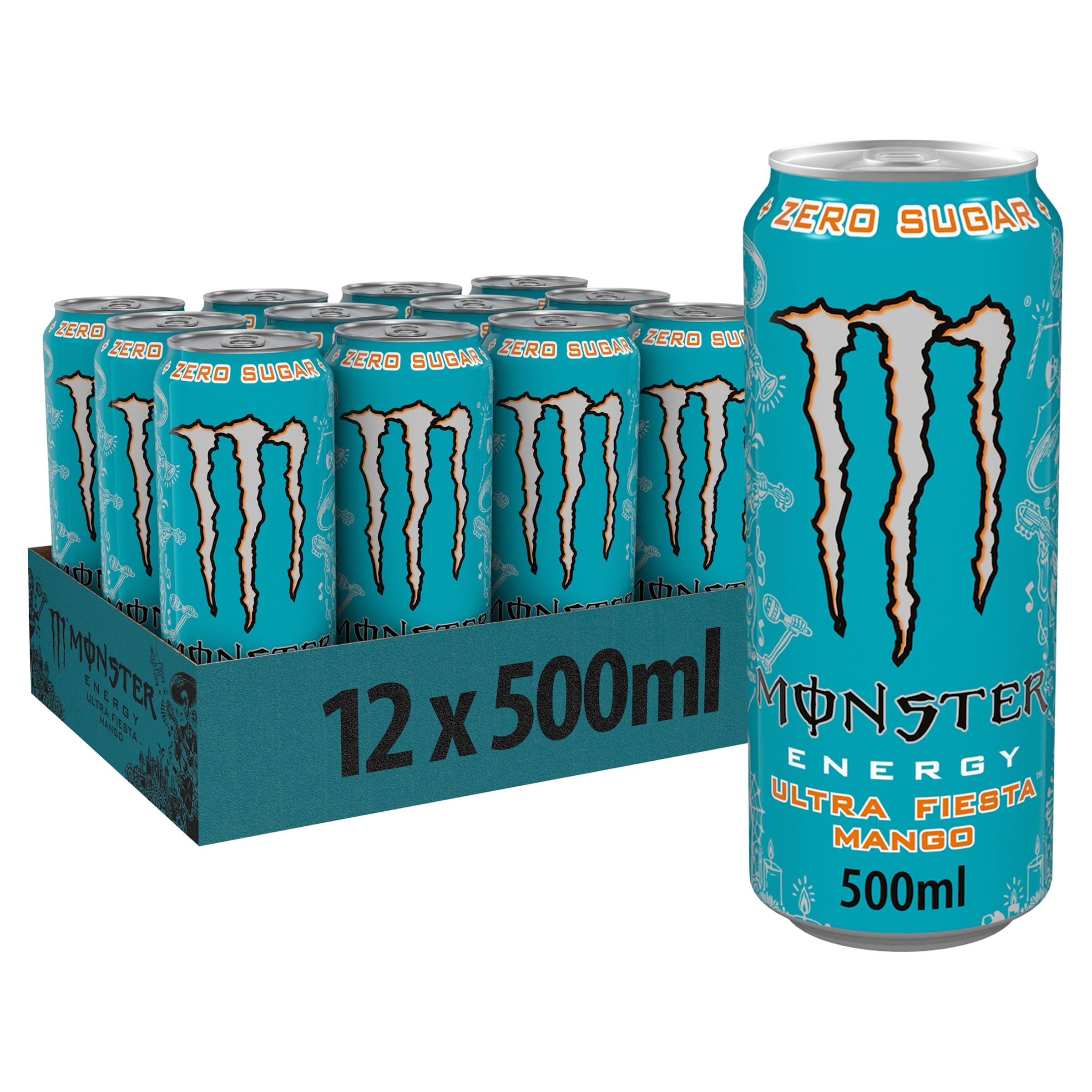 Monster Energy Ultra Fiesta Sugar Free Energy Drink – 12 x 500ml Cans