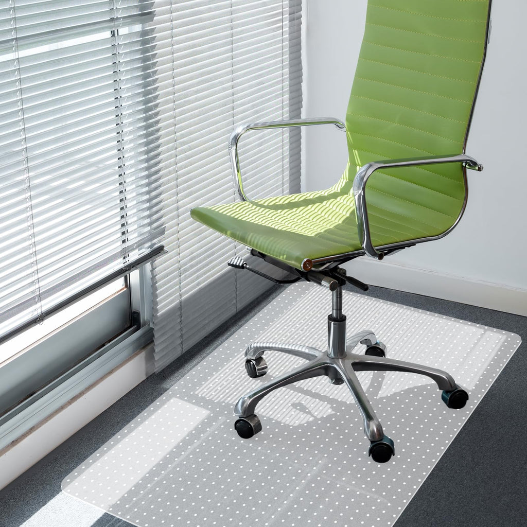 MUEZDUR PVC Chair Mat for Carpets – 90x120cm Studded Floor Protector