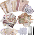 Carreuty 290pcs Aesthetic Scrapbooking Kit | Vintage Washi Sticker Paper