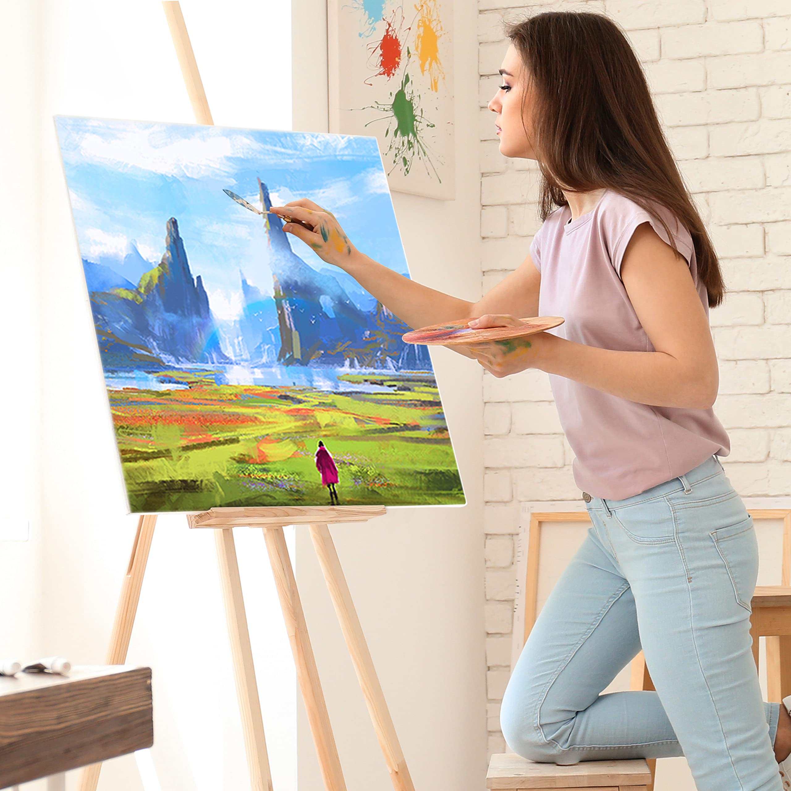 Belle Vous 3 Pack Blank Canvas Boards – 60x60cm Cotton Art Panels