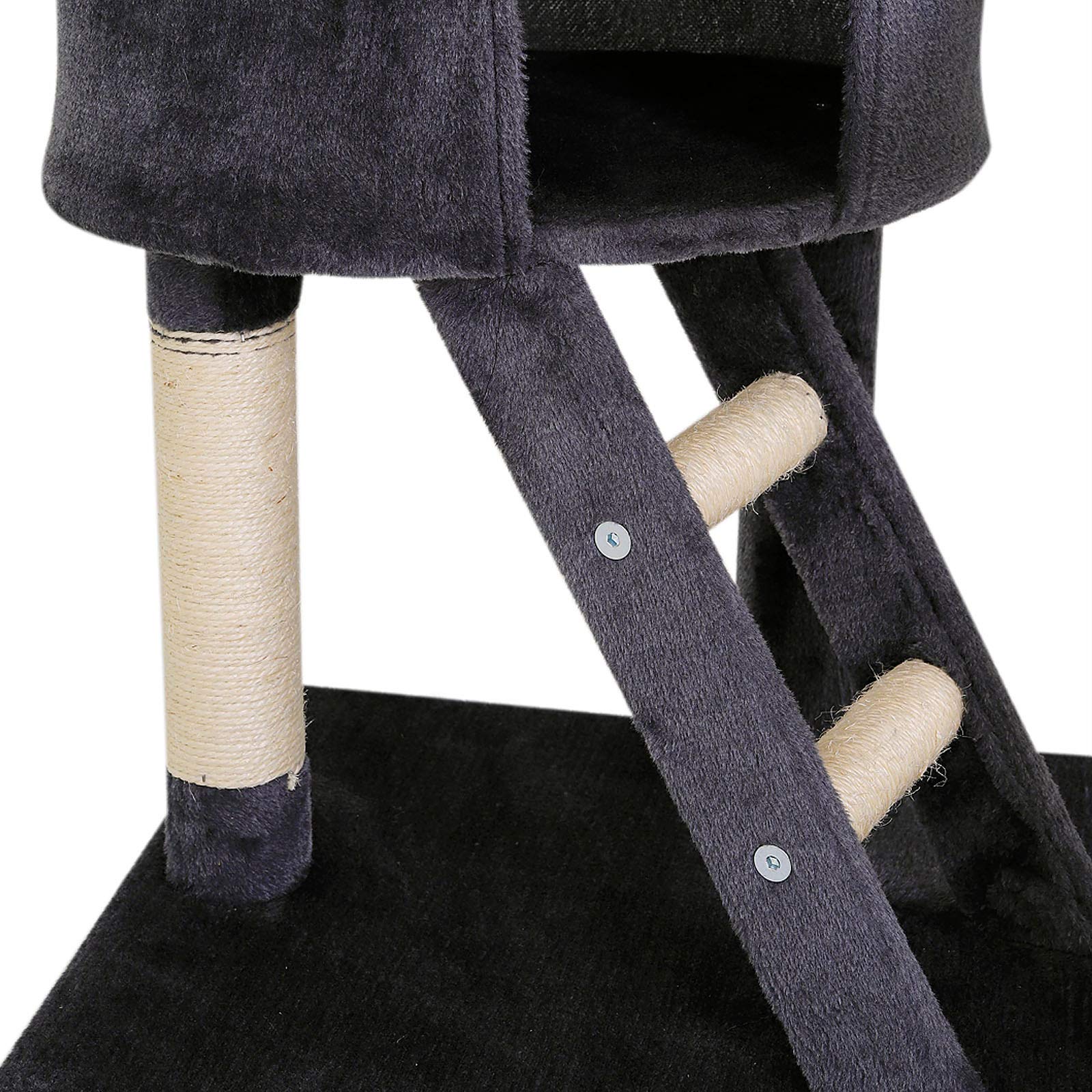 lionto dibea Floor-to-Ceiling Cat Tree Scratching Post, 240-260cm, Grey