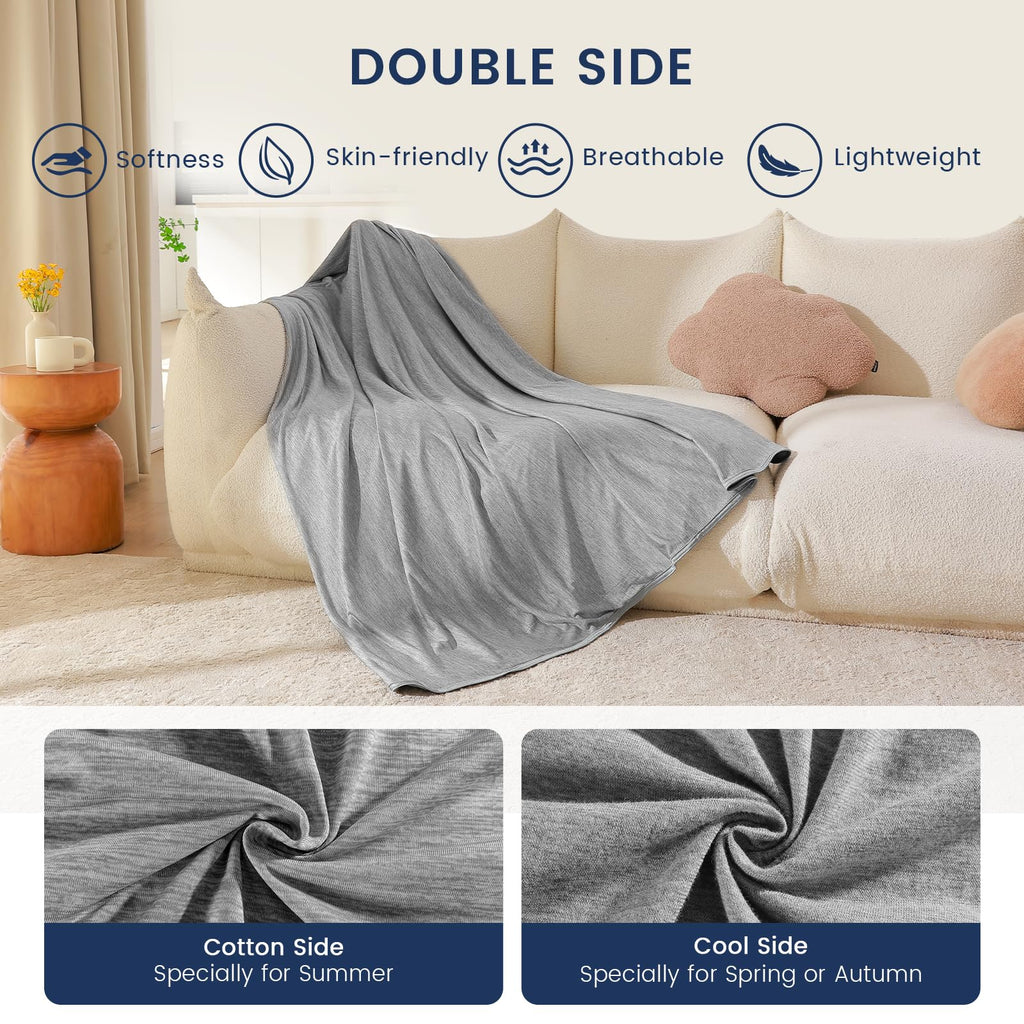 Danctec Cooling Blanket for Night Sweats | Lightweight Summer Throw, Grey