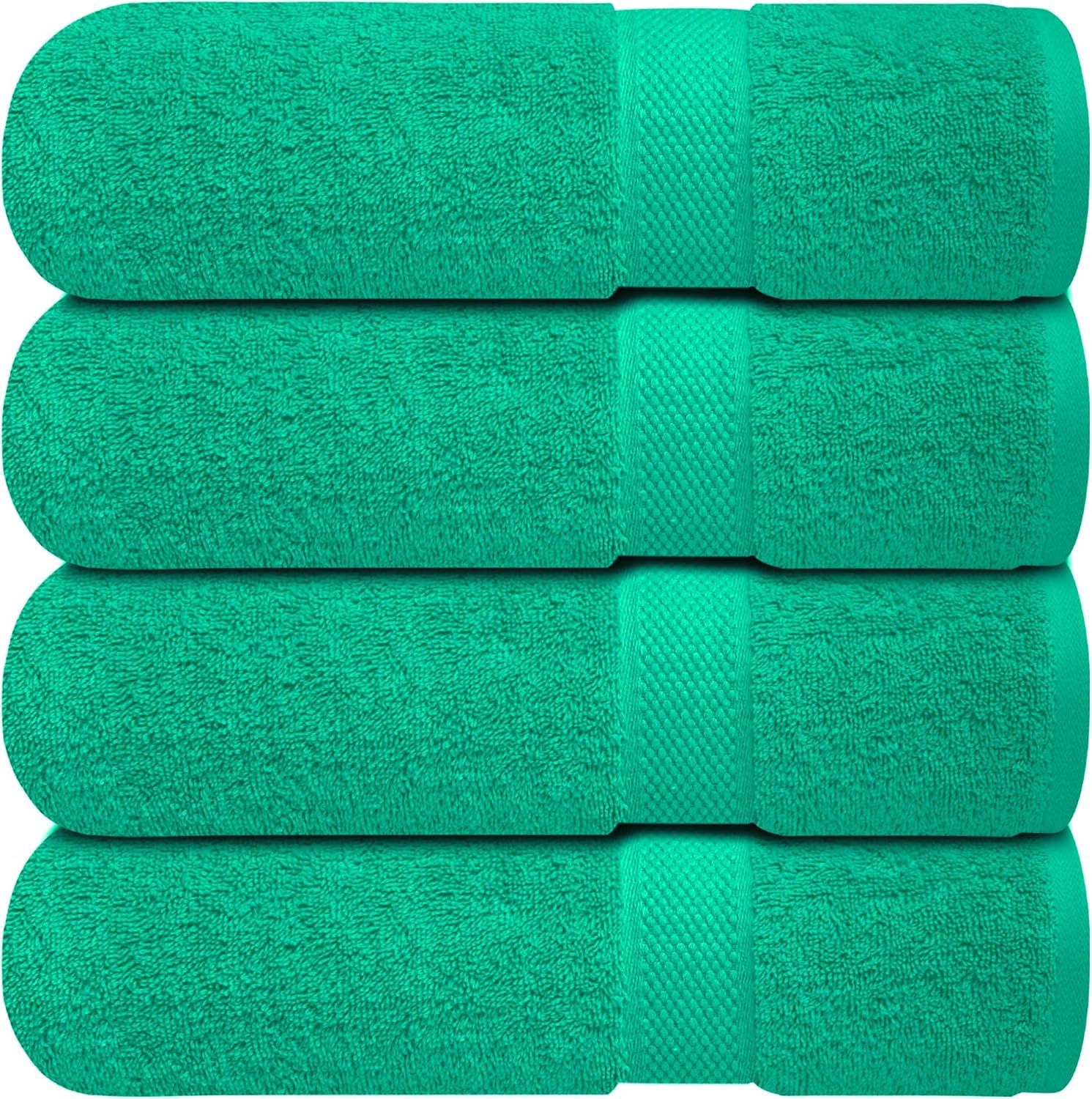 Infinitee Xclusives 100% Cotton Bath Towels Set of 4 | Vivid Green