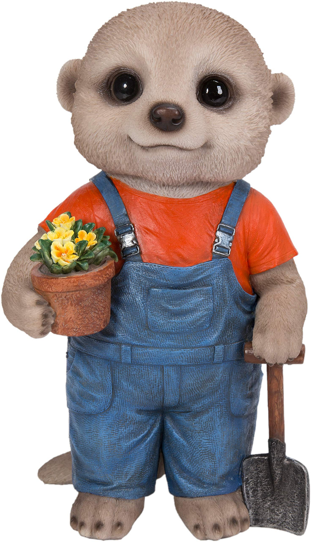 Vivid Arts Baby Meerkat Gardener Garden Ornament – Durable Resin Statue