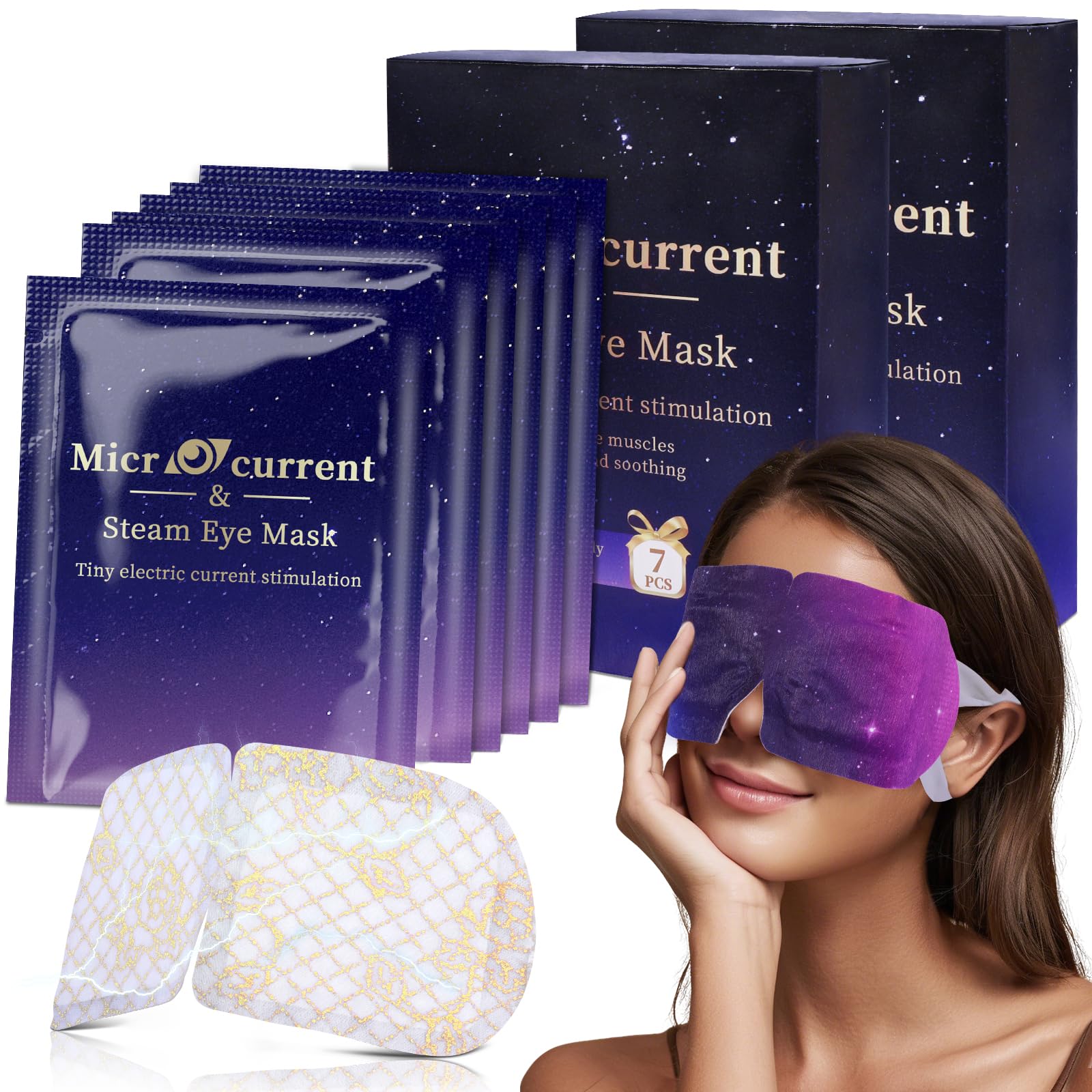 ProCIV Microcurrent Steam Eye Mask – Self Heating 14 Pack for Sleep