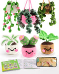 Caydo Crochet Kit for Beginners | Potted Hanging Plants Craft Set