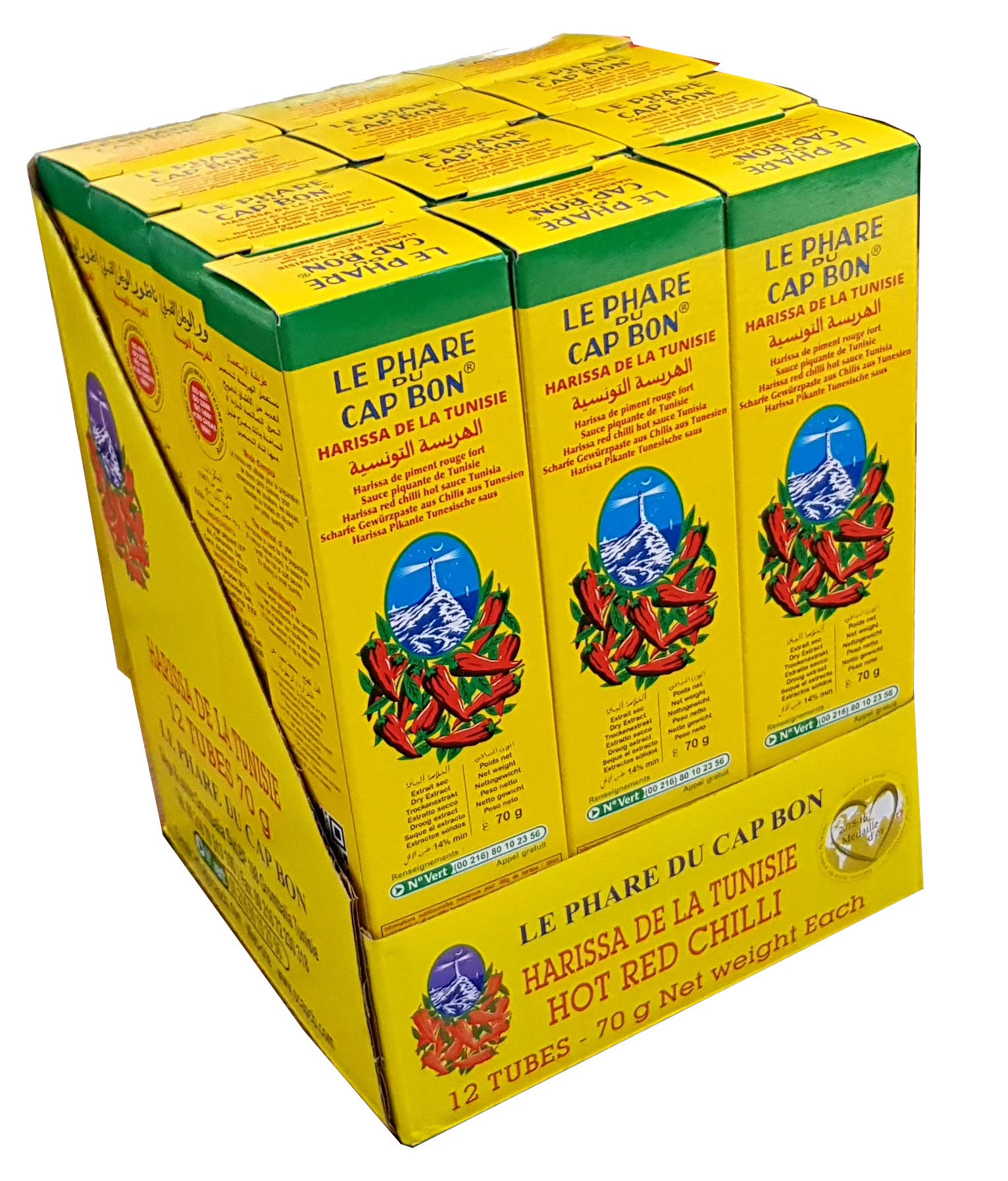 Authentic Tunisian Harissa Paste – 70g Tube (Pack of 12)