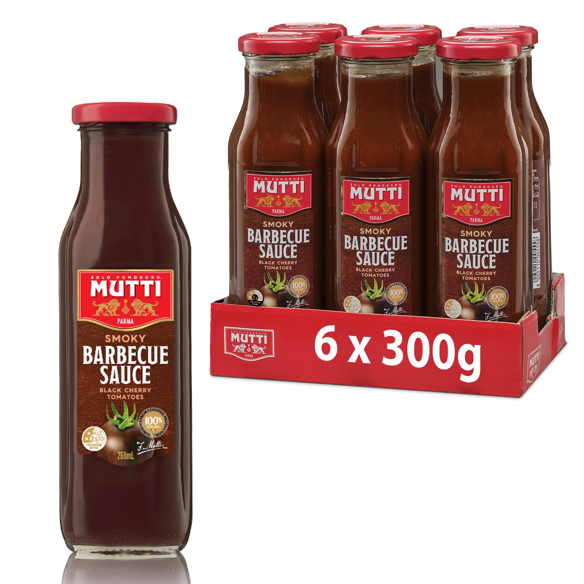 Mutti Smoky BBQ Sauce with Cherry Tomatoes - 300g (Pack of 6)