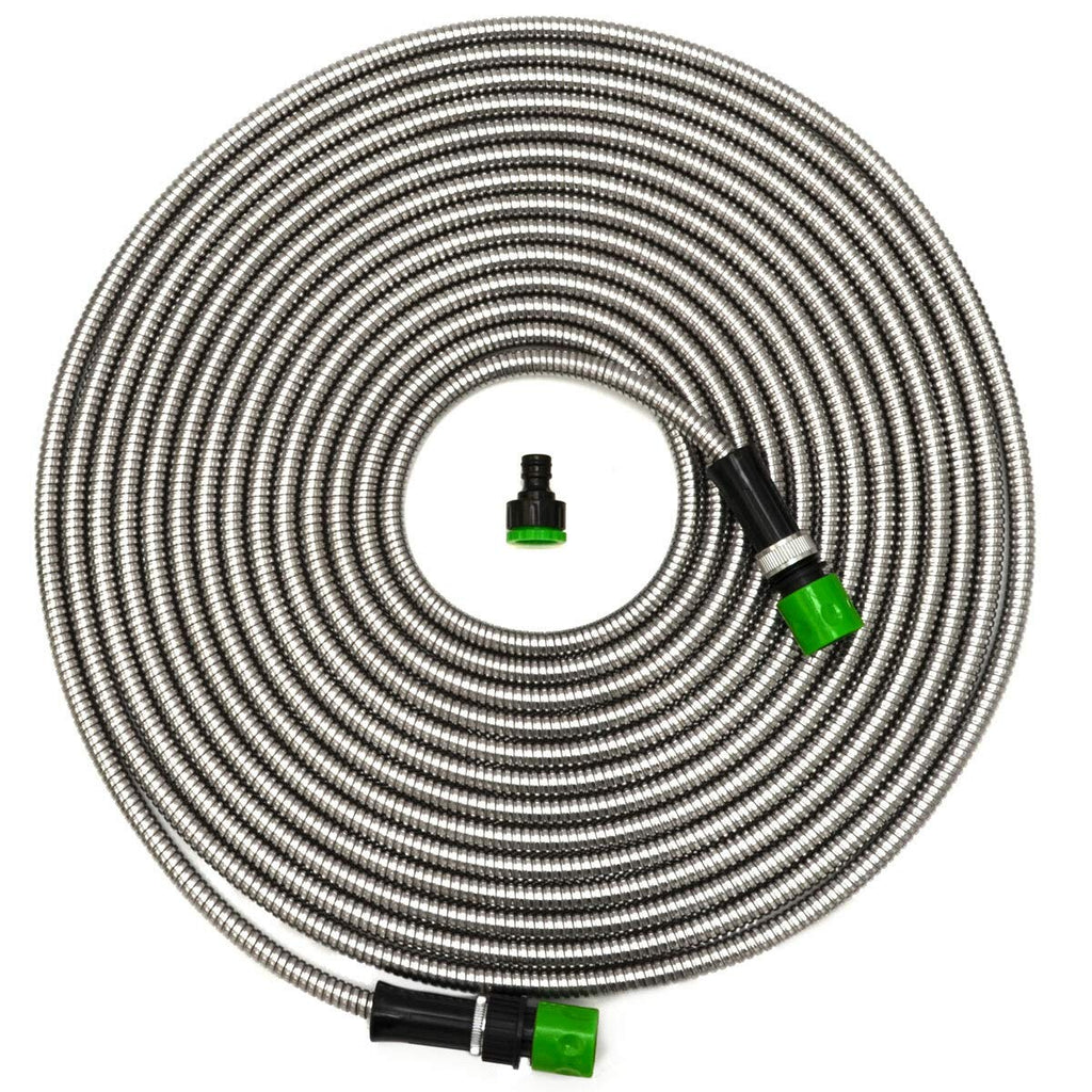 Eyepower 15m Stainless Steel Garden Hose | 50ft Kink-Free Flexible Pipe