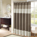 Madison Park Amherst Faux Silk Shower Curtain – Pleated Modern Natural
