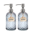 Funly mee Glass Soap Dispenser Set with 304 Stainless Steel Pump – Grey
