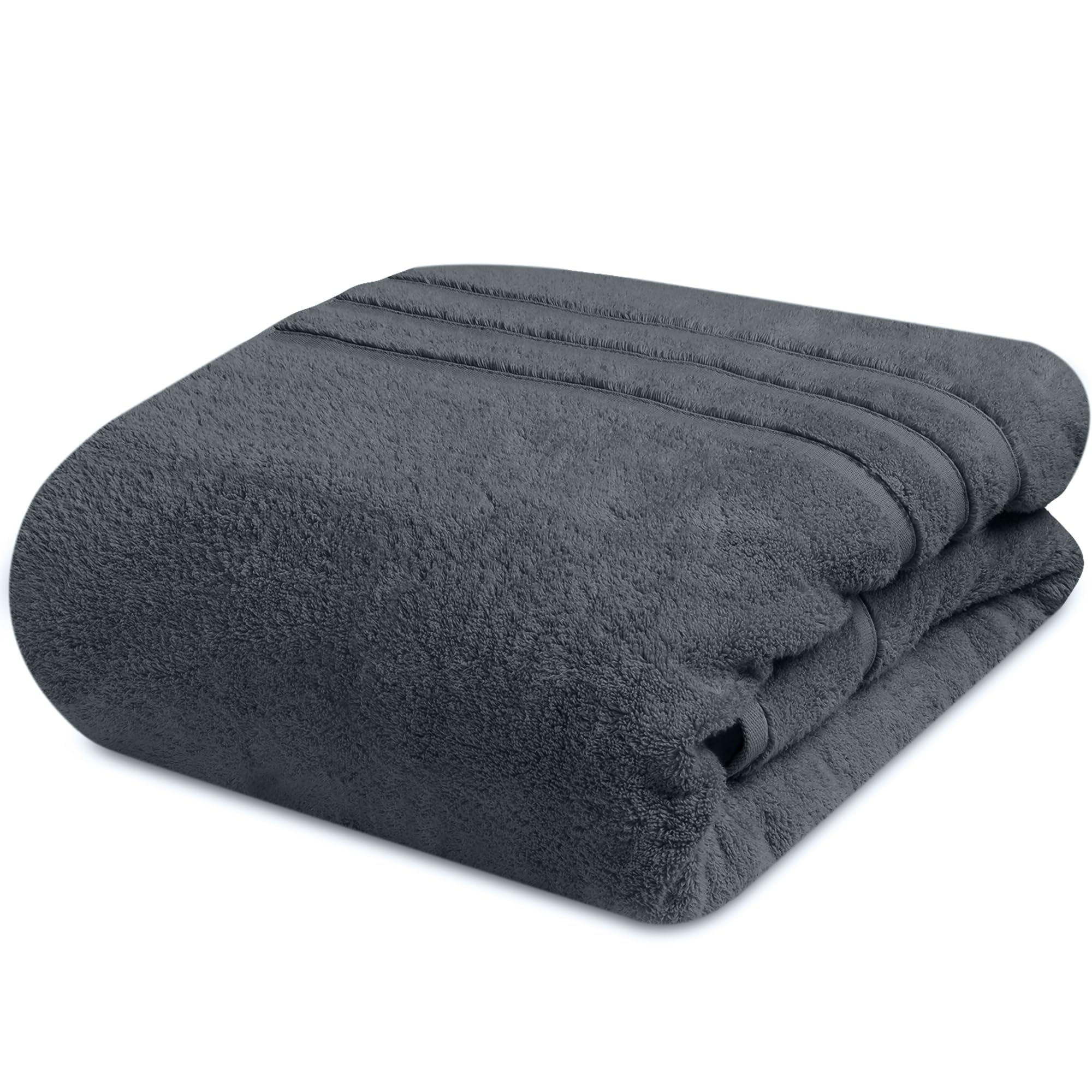 Towelogy Egyptian Cotton Bath Towel – Zero Twist Quick-Dry Charcoal
