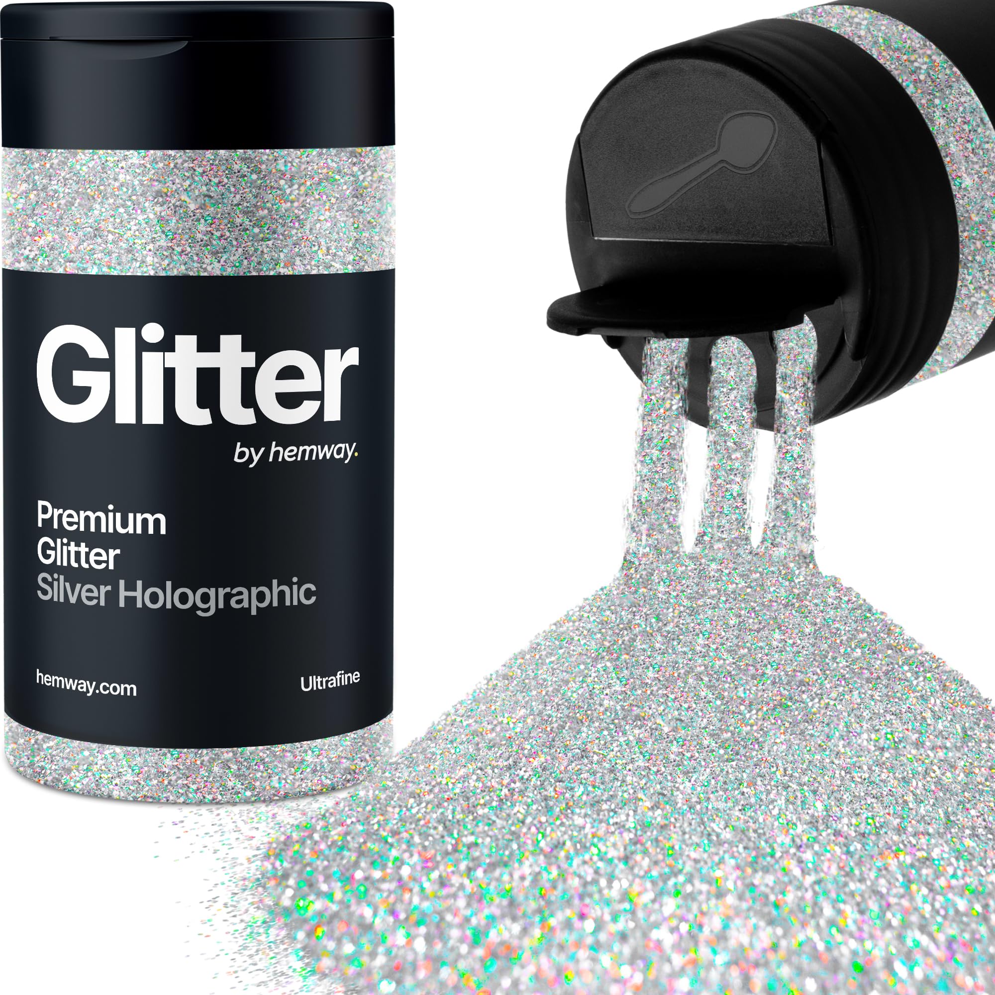 Jolof Store Holographic Silver Ultrafine Glitter Shaker for Resin - 130g