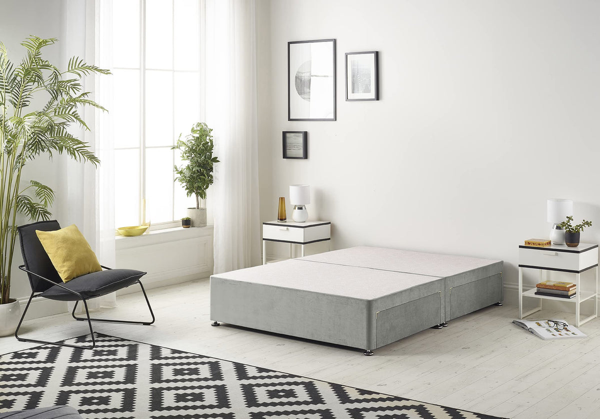 Bed Centre Galaxy Grey Fabric Divan Base Drawers And Headboard. Size 3FT 4FT 4FT6 5FT 6FT Choose Delivery Day And Date At Checkout - image 1