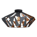 Eglo Carlton 6 Flush Ceiling Light – Black & Copper Geometric Steel