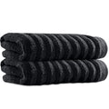 Towelogy Bamboo Hand Towels 2-Pack | Soft 50x80 cm Absorbent Black Towels