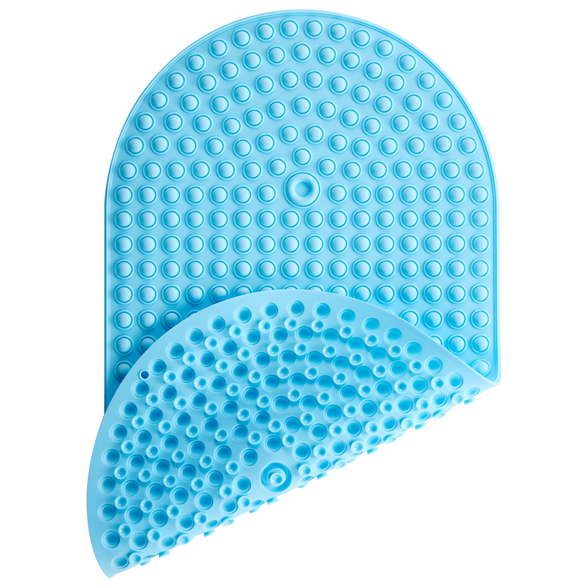 Silicone Non-Slip Bath Mat – Bubble Massage Shower Mat, Blue