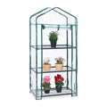 Relaxdays Small Balcony Greenhouse - 3 Shelves, Metal & Plastic, 128cm
