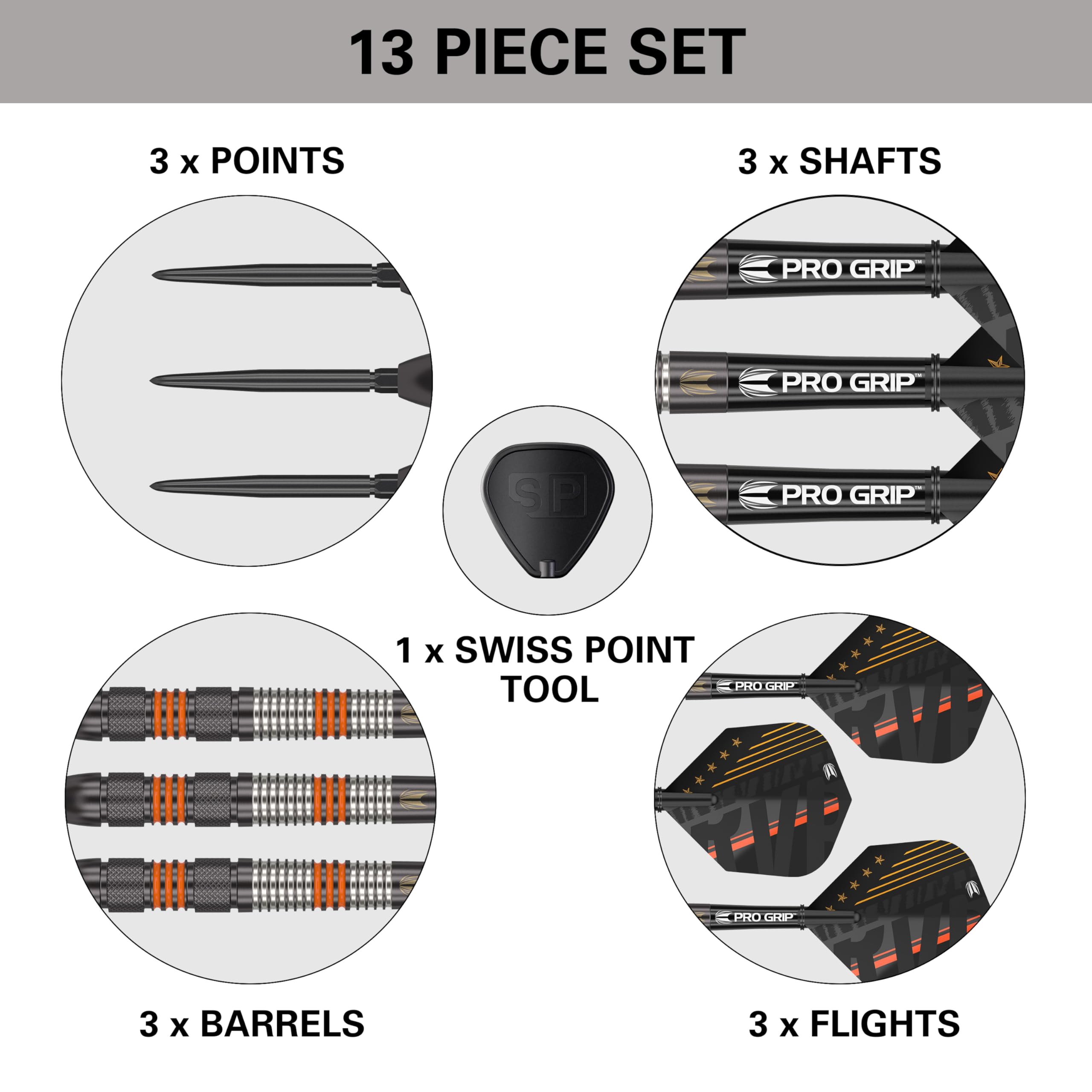 Target Darts RVB 80 Black G2 Steel Tip Darts | 21g 80% Tungsten Swiss Point