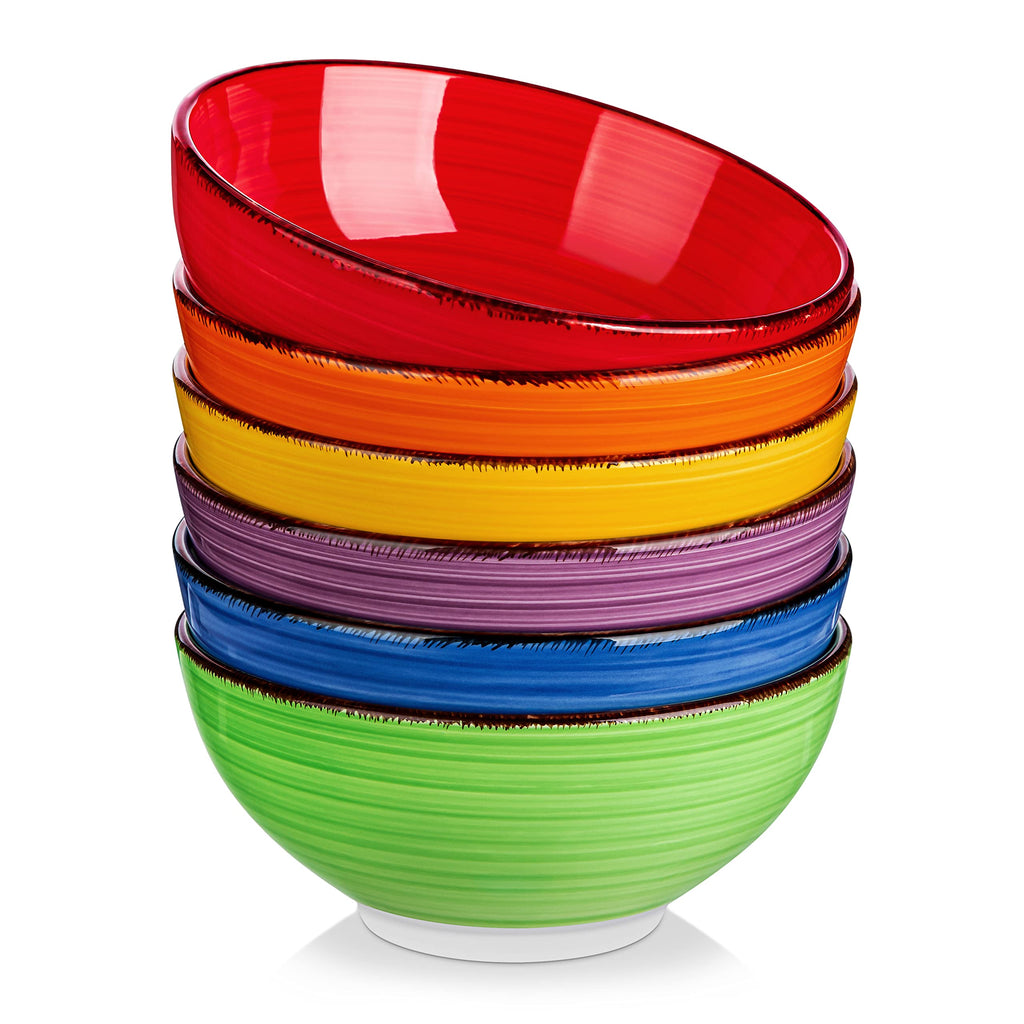 vancasso Bonita 27oz Ceramic Cereal Bowls – Set of 6 Stoneware Soup Bowls