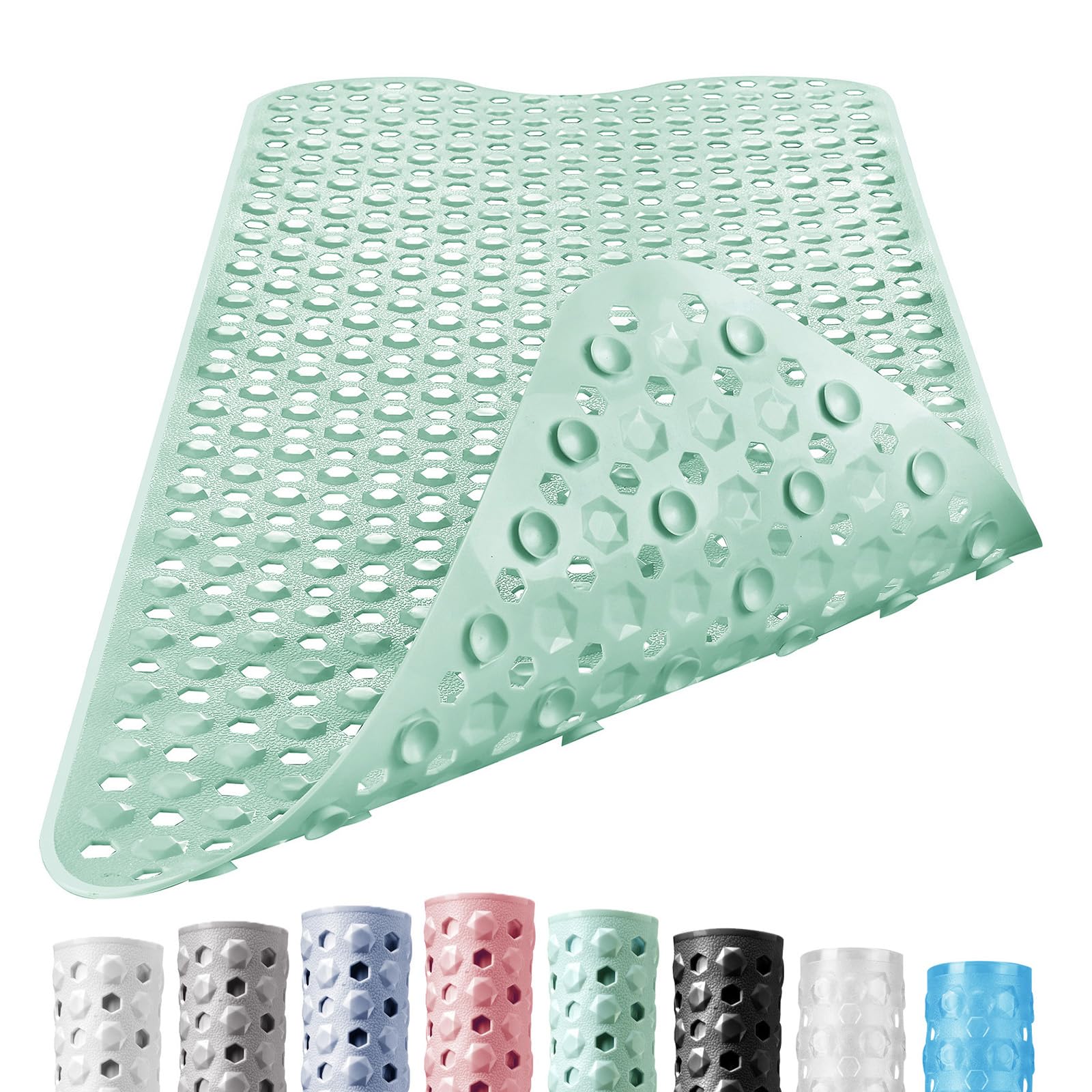 DOPROP Extra Long Non-Slip Bathtub Mat | 100x40cm Vinyl Bath Mat - Mint