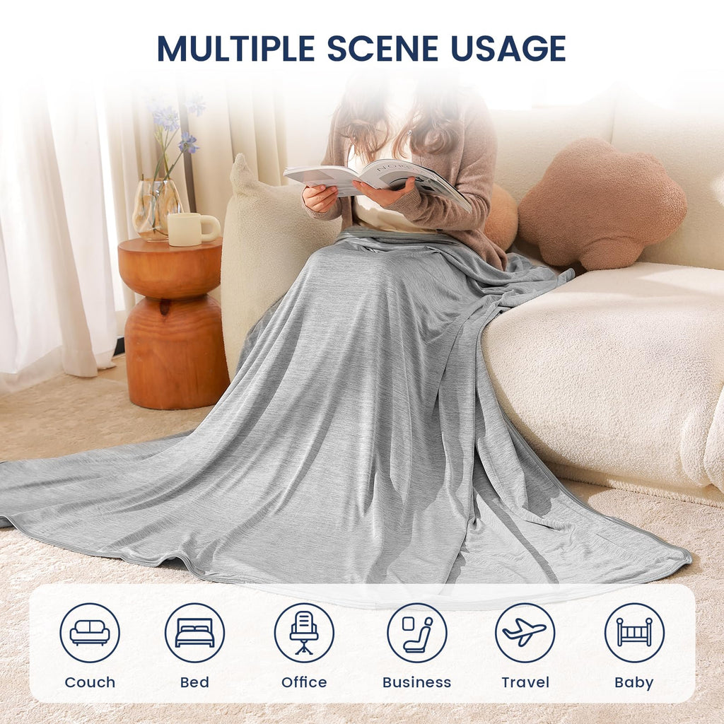 Danctec Cooling Blanket for Night Sweats | Lightweight Summer Throw, Grey