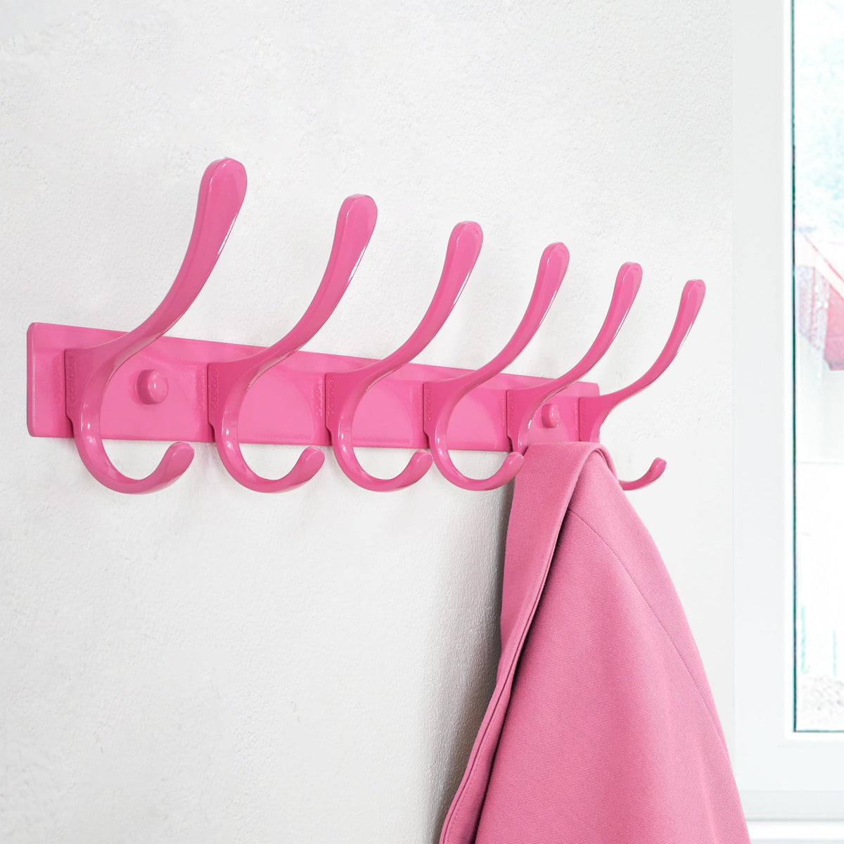 SKOLOO Coat Rack Wall Mounted - 6 Hooks, Heavy Duty, Stainless Steel, Metal Wall Coat Hanger, Sturdy Wall Hooks for Hanging Coat, Jacket, Clothes - image 2