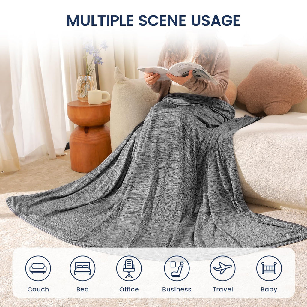 Danctec Cooling Blanket for Night Sweats | Lightweight Summer Throw, Grey