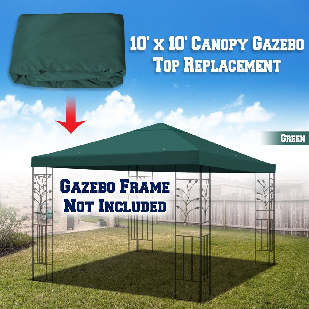 Jolof Store 10x10 Replacement Gazebo Canopy Top - Green Polyester