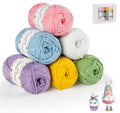 ilauke Thick & Bulky Cotton Yarn – 6x50g Multicoloured Crochet Set