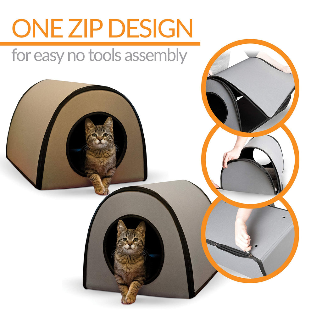 K&H Thermo Mod Heated Outdoor Cat House – Insulated Weatherproof Shelter