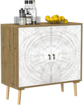 Skokliz Accent Cabinet with 2 Doors, Carved Storage Cabinet with Adjustable Shelf, Decorative Sideboard Buffet Cabinet with Solid Wood Feet - image 1