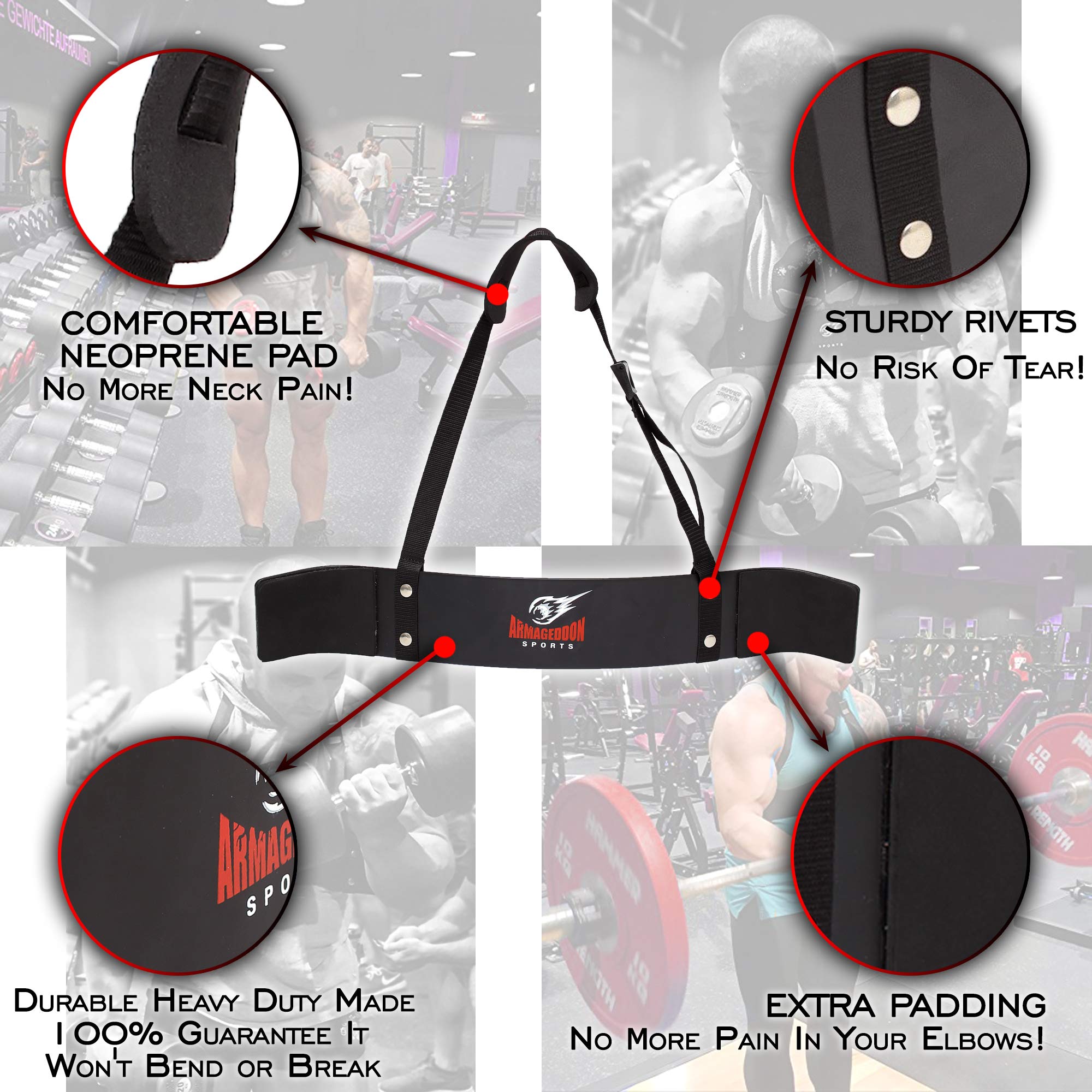 Armageddon Sports Arm Blaster with Lifting Straps - Bicep Isolator