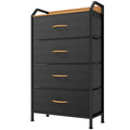 YITAHOME 4-Drawer Fabric Dresser | Steel Frame Storage Chest, Dark Grey