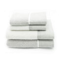 Creole Stripe Grey Cotton Bath Towel Set - 4 Piece