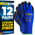 S&R Men's Nylon Work Gloves - 12 Pairs Size 8 for DIY and Gardening