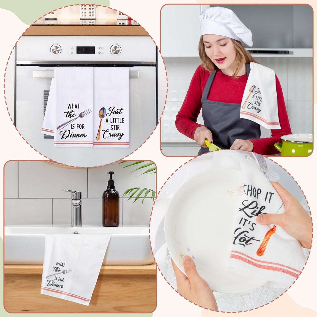 R HORSE 5Pcs Kitchen Dish Towel Funny Cookware Kitchen Dishcloth Absorbent Utensils Themed Cleaning Dishcloth Bar Hand Towel Gift for Baking Lover - image 2