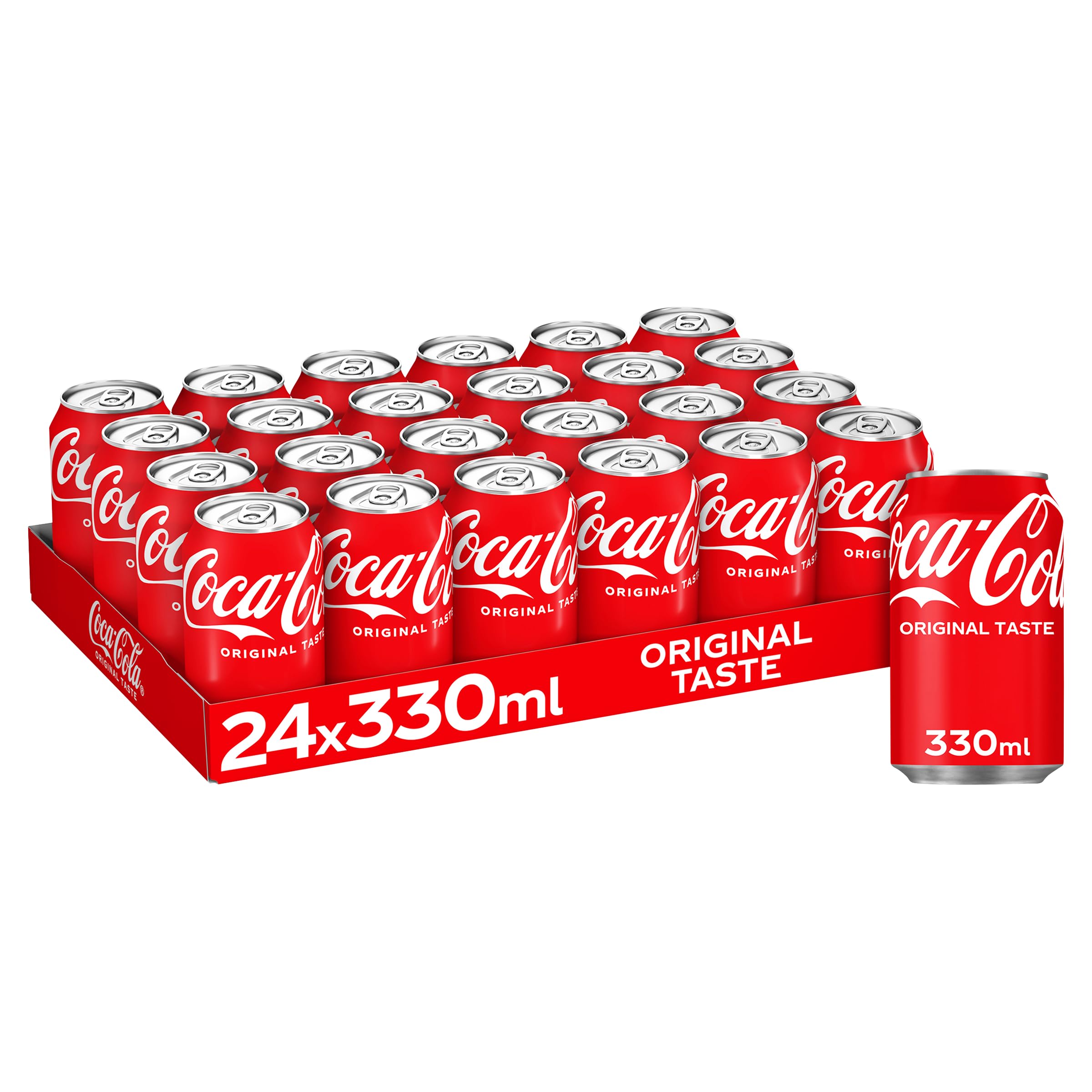 Coca-Cola Classic Sparkling Soft Drink - 330ml Cans (Pack of 24)