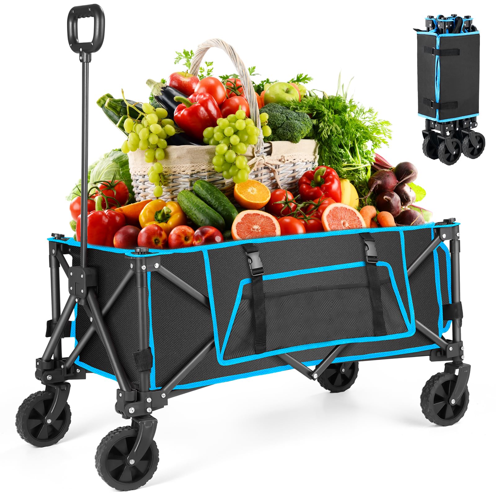 Jolof Store Heavy Duty Folding Wagon – 150L Foldable Camping Cart