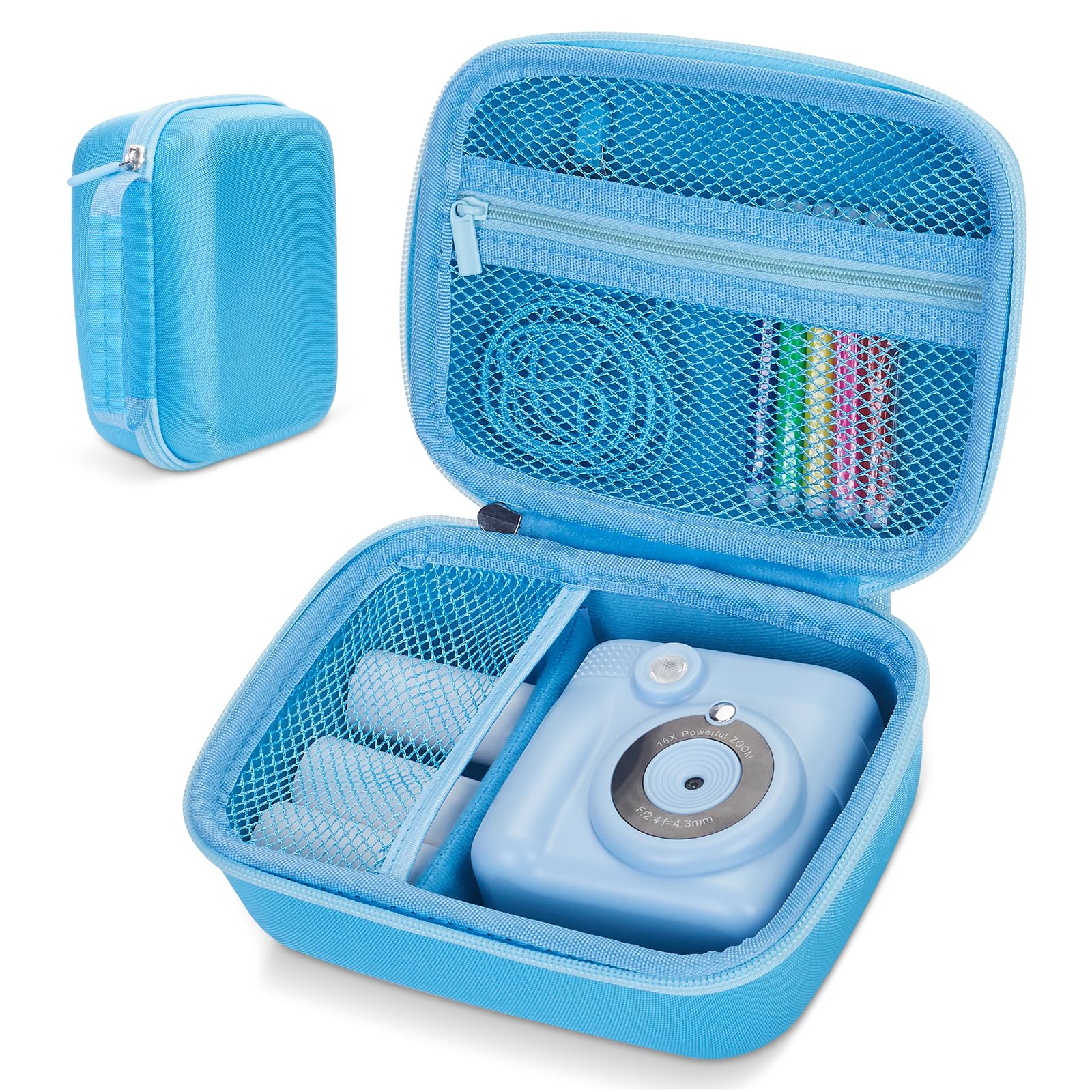 Hikkon Kids Digital Camera Case – Portable Storage Bag for Toys, Blue