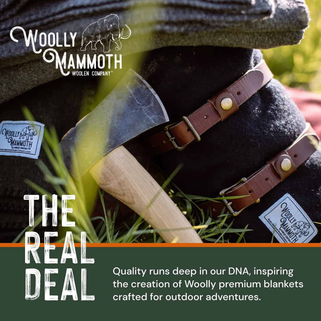 Woolly Mammoth Explorer Merino Wool Blanket - Navy Blue, 66" x 90"