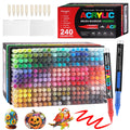 Funnasting 240 Colours Acrylic Paint Pens | Flexible Brush Tip Markers