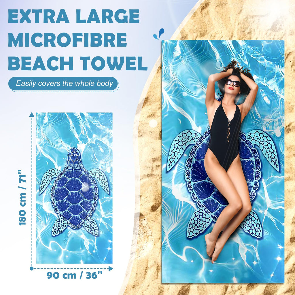 Anavasi 1 Pack Microfibre Beach Towels for Adults, 180 x 90 cm with Net Bag - image 2