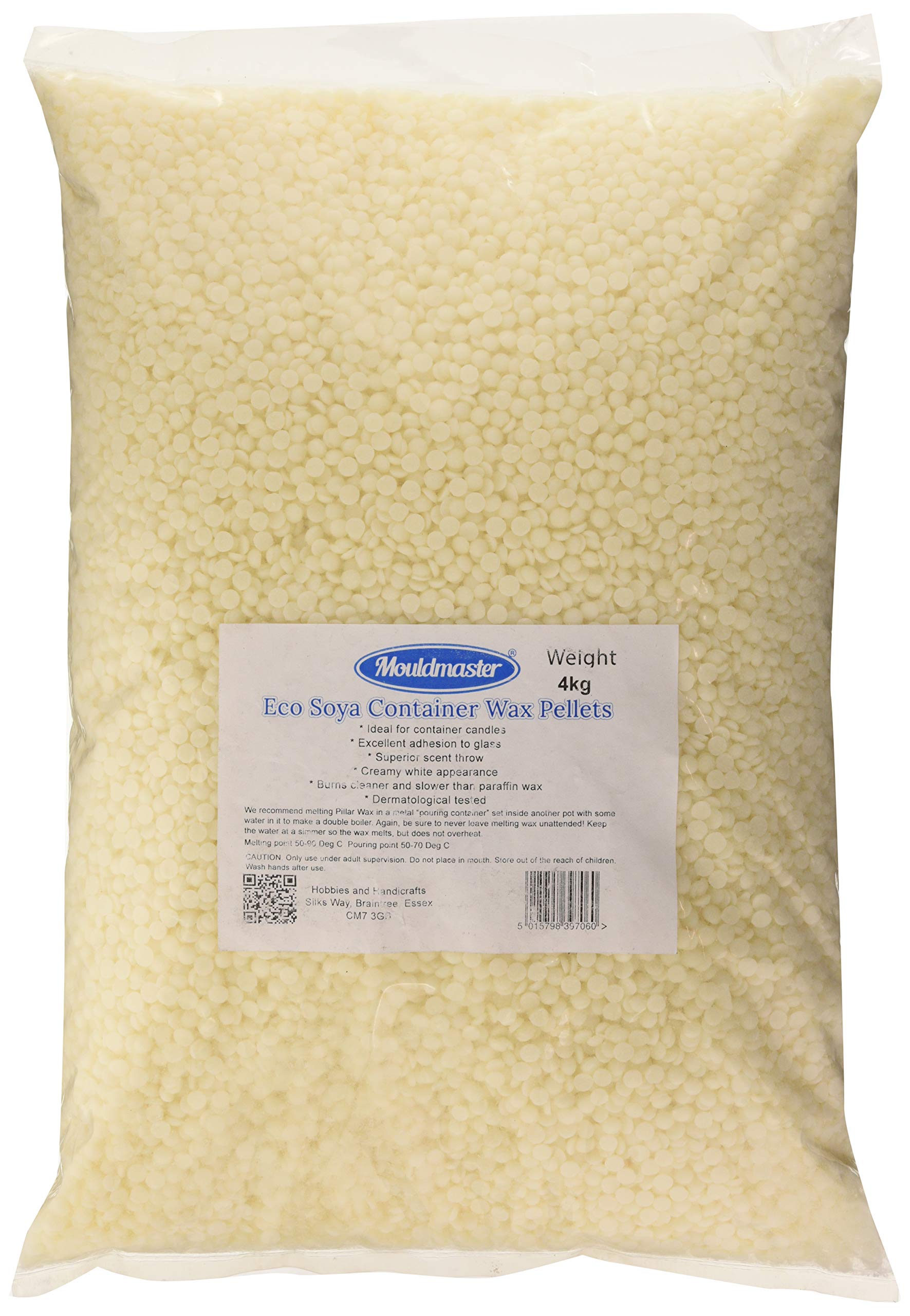 Mouldmaster Soy Container Candle Wax Pellets – 3kg Natural Off White